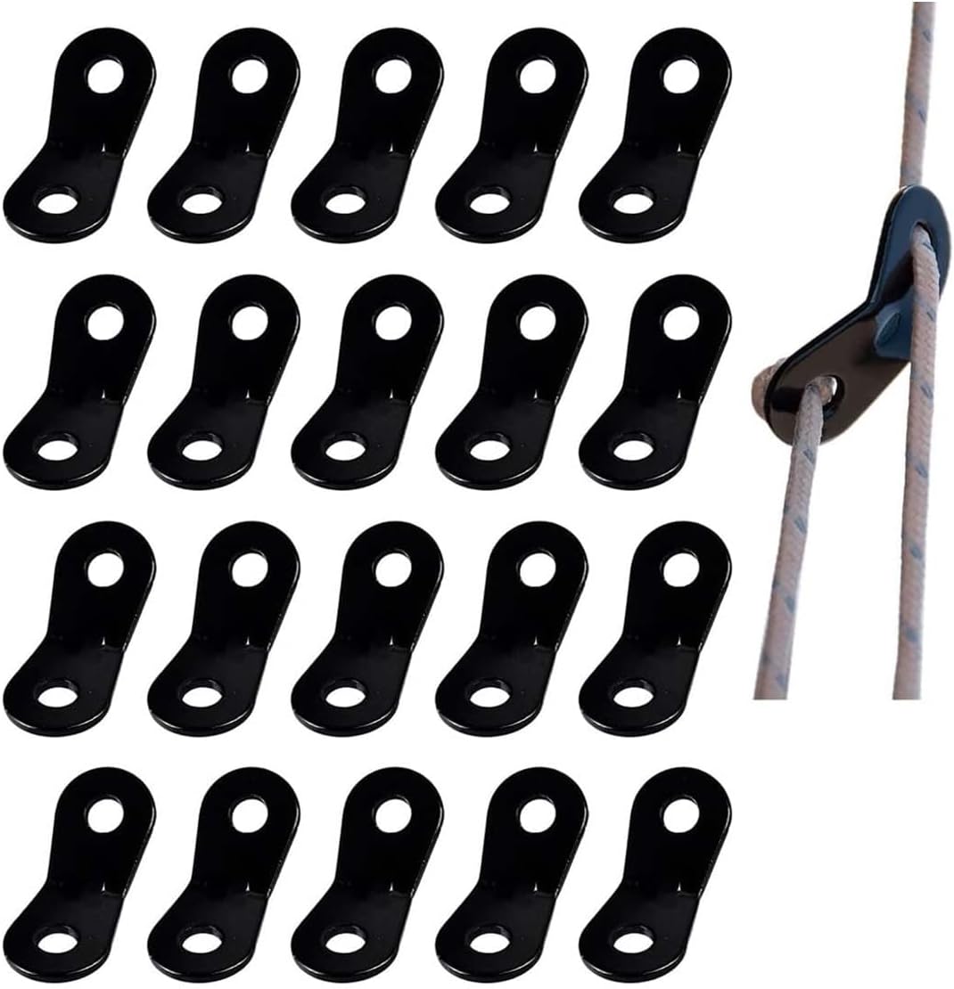 20 Stück Doppelösen-Windseilschnalle aus Aluminiumlegierung, Zeltspanner, Seilspanner, geeignet für