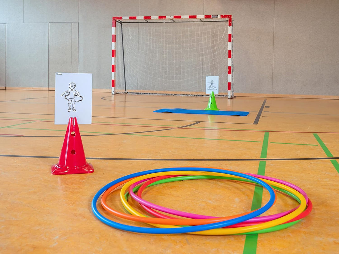 Betzold Sport - Hula-Hoop-Reifen Regenbogen-Set 6 Stück Fitness Gymnastik-Reifen Kinder Einheitsgrös
