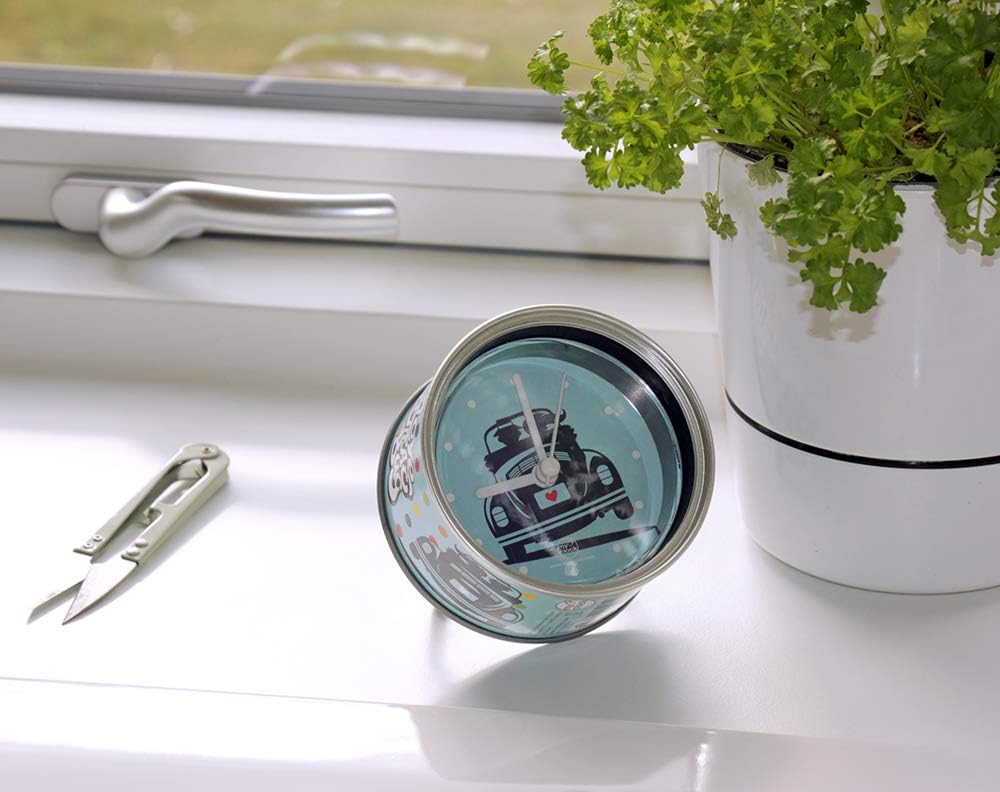 BRISA VW Collection - Volkswagen Tisch-Uhr MyClock Magnet-Uhr Personalisierbar mit VW Käfer Motiv Lo