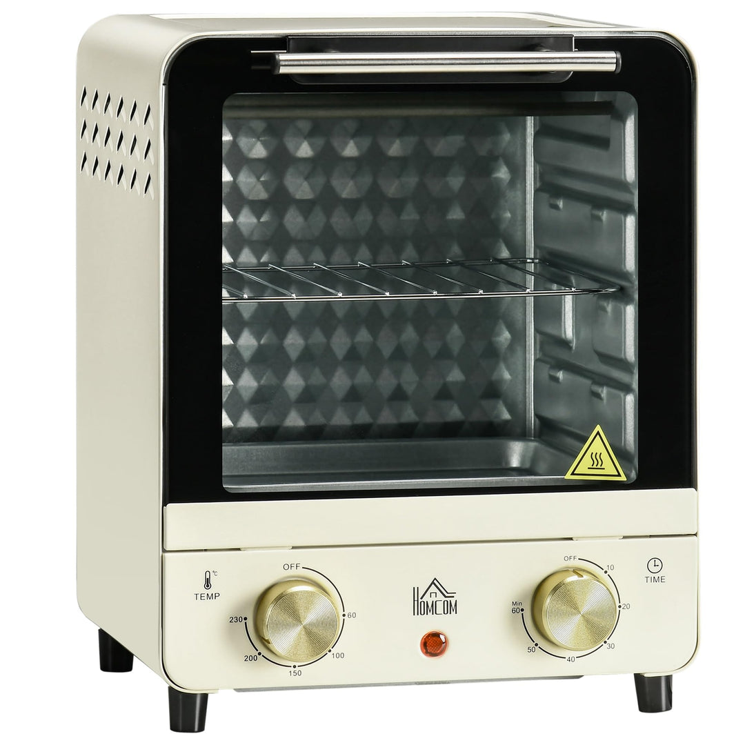 HOMCOM Minibackofen 15L, Pizza-Ofen mit Umluft, 1000 W Elektrischer Mini Ofen inkl. Backblech Set, K