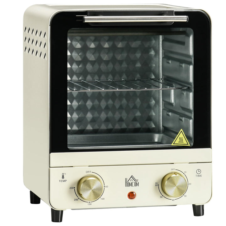 HOMCOM Minibackofen 15L, Pizza-Ofen mit Umluft, 1000 W Elektrischer Mini Ofen inkl. Backblech Set, K