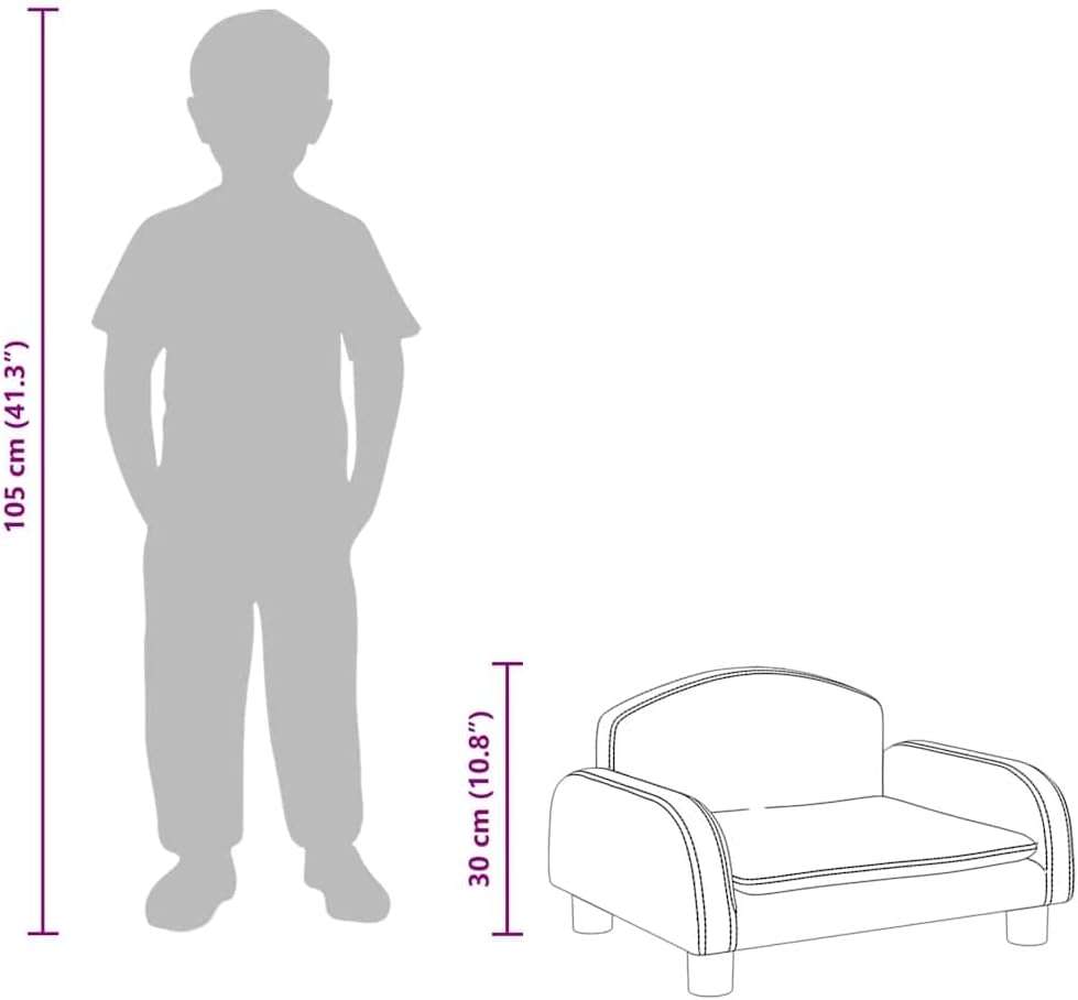 vidaXL Kindersofa Creme 50x40x30 cm Kunstleder 50 x 40 x 30 cm Creme, 50 x 40 x 30 cm Creme