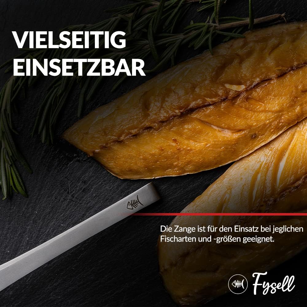 Fysell – Grätenzangen 3er Set für Fisch aus gebürstetem Edelstahl – Grätenpinzette mit geradem Kopf