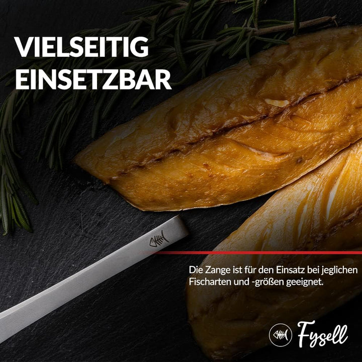 Fysell – Grätenzangen 3er Set für Fisch aus gebürstetem Edelstahl – Grätenpinzette mit geradem Kopf