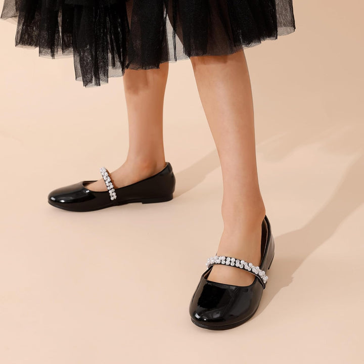 DREAM PAIRS Mädchen Mary Jane Strap Flache Schuhe Ballerinas Prinzessin Schuhe Flache Schulschuhe 28