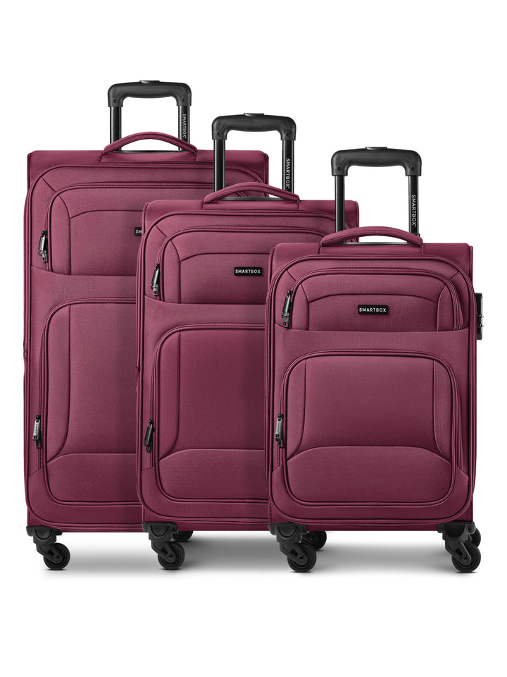 Smartbox Weichgepäck Koffer-Set 3-teilig für Damen & Herren | leichte & stabile Reise-Trolleys, hoch