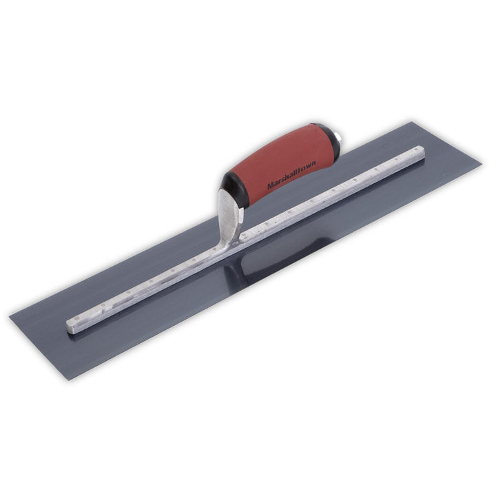 Glättkelle -Gebogener DuraSoft Griff, Blaustahl, 406x102 mm