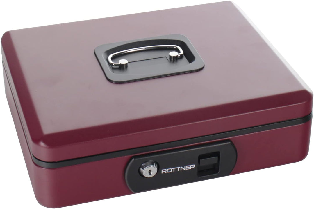 Rottner Geldkassette Pro Box Two Berry, Zylinderschloss mit 2 Schlüssel, (BxHxT) 30 x 9 x 24 cm, mit