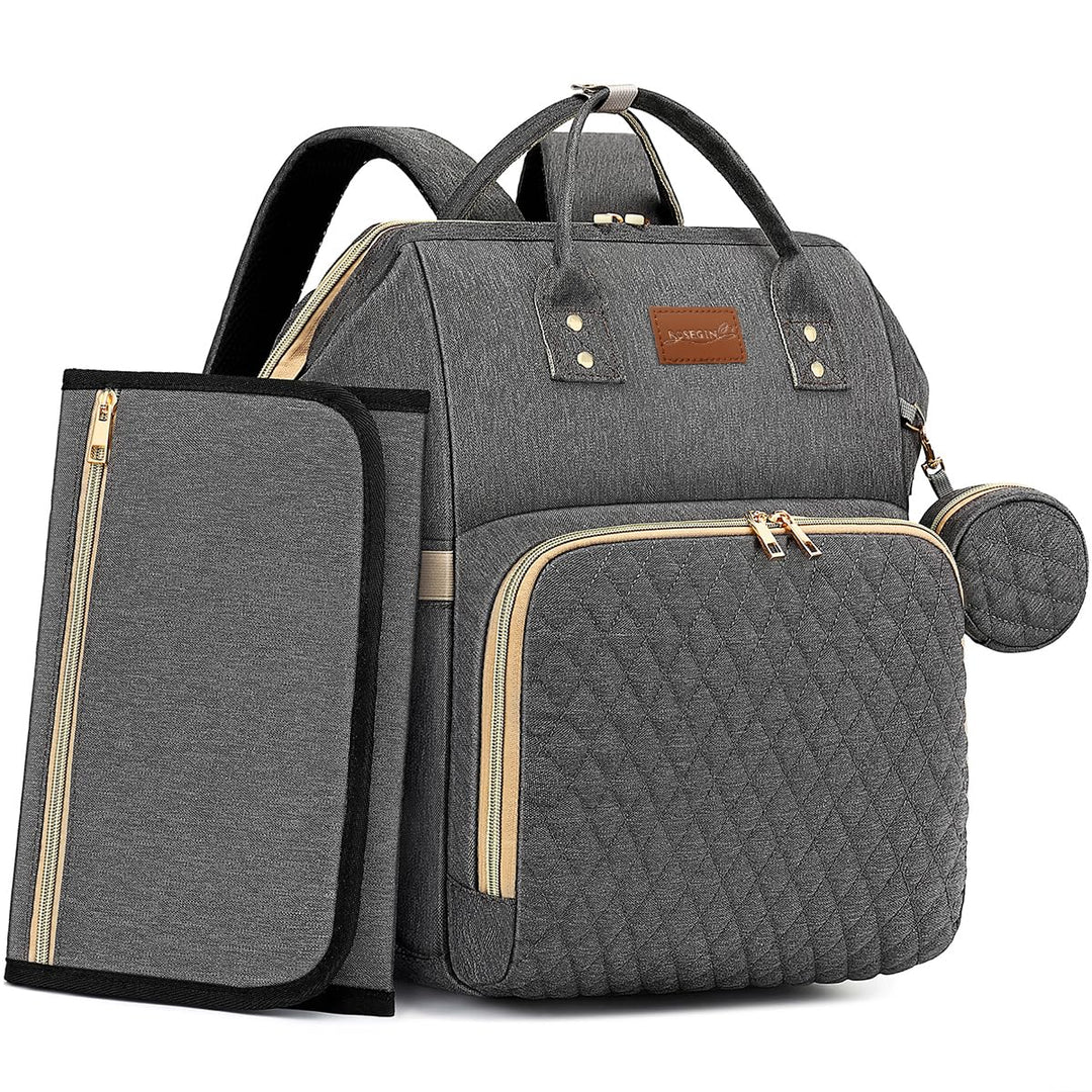 Wickelrucksack Gross - Baby Wickeltasche Rucksack Wasserdicht &amp; Leicht mit Wickelunterlage, Schnulle