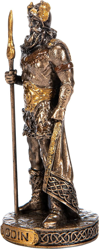 Odin Skandinavischer Gott Kunstharz Figuren handbemalt Bronze Miniatur Statue 8,3 cm
