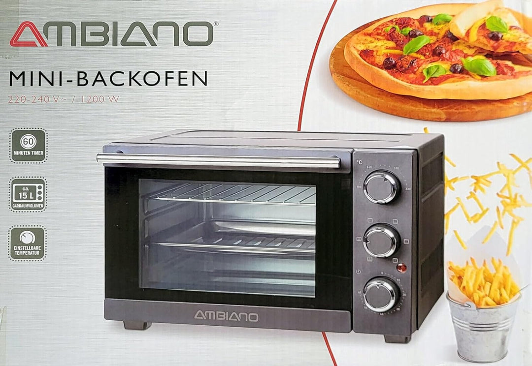 Amibiano Mini-Backofen, Back-to-Back, schwarz