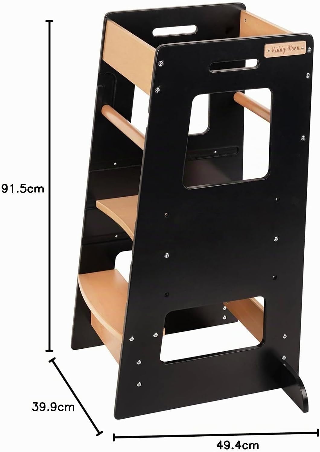 KiddyMoon Lernturm Für Kinder Ab 1 Jahr, Anti Kipp Schutz, Höhenverstellbar (3-Stufiger), Montessori