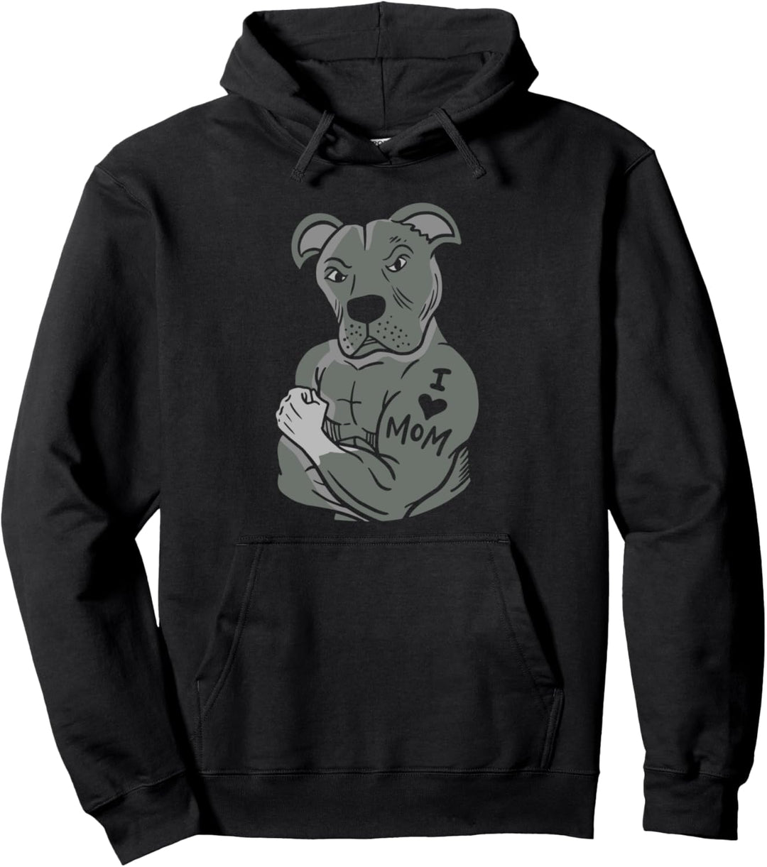 Pitbull Mit Tatoo I Love Mama - Für Besitzer von Pitbull Pullover Hoodie