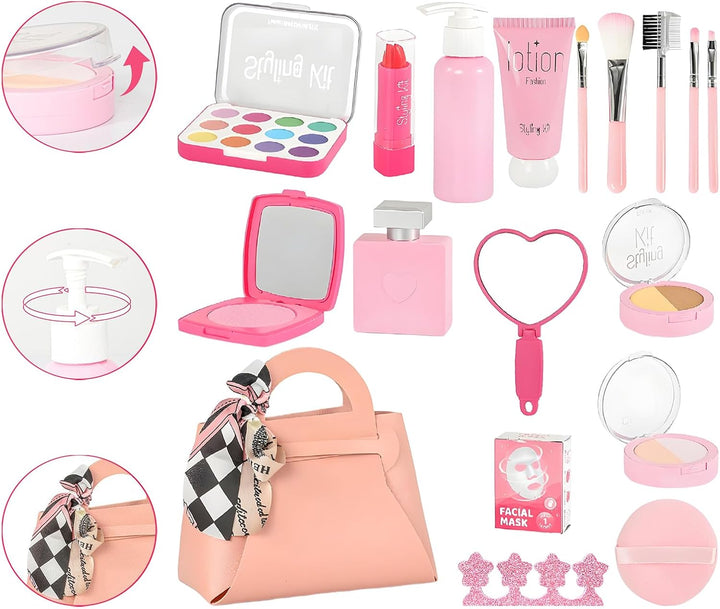 Fake Makeup Set Lustiges realistisches Spielzeug-Set inklusive Pinsel | Spielzeug-Make-up-Set für Ki