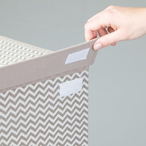 mDesign Wäschekorb mit 2 Fächern – faltbare Wäschetruhe mit Deckel, Griffen und Trenner für Kinderzi