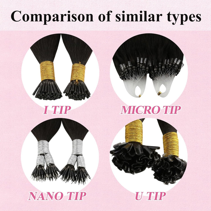 YoungSee 60cm Microring Extensions Echthaar Ombre Microring Extensions Braun Ombre Microring Hair Ex