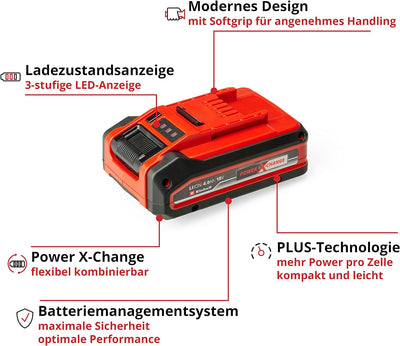 Original Einhell 18V 4,0 Ah Power X-Change PLUS (18V Akku, universell verwendbar für alle PXC-Geräte