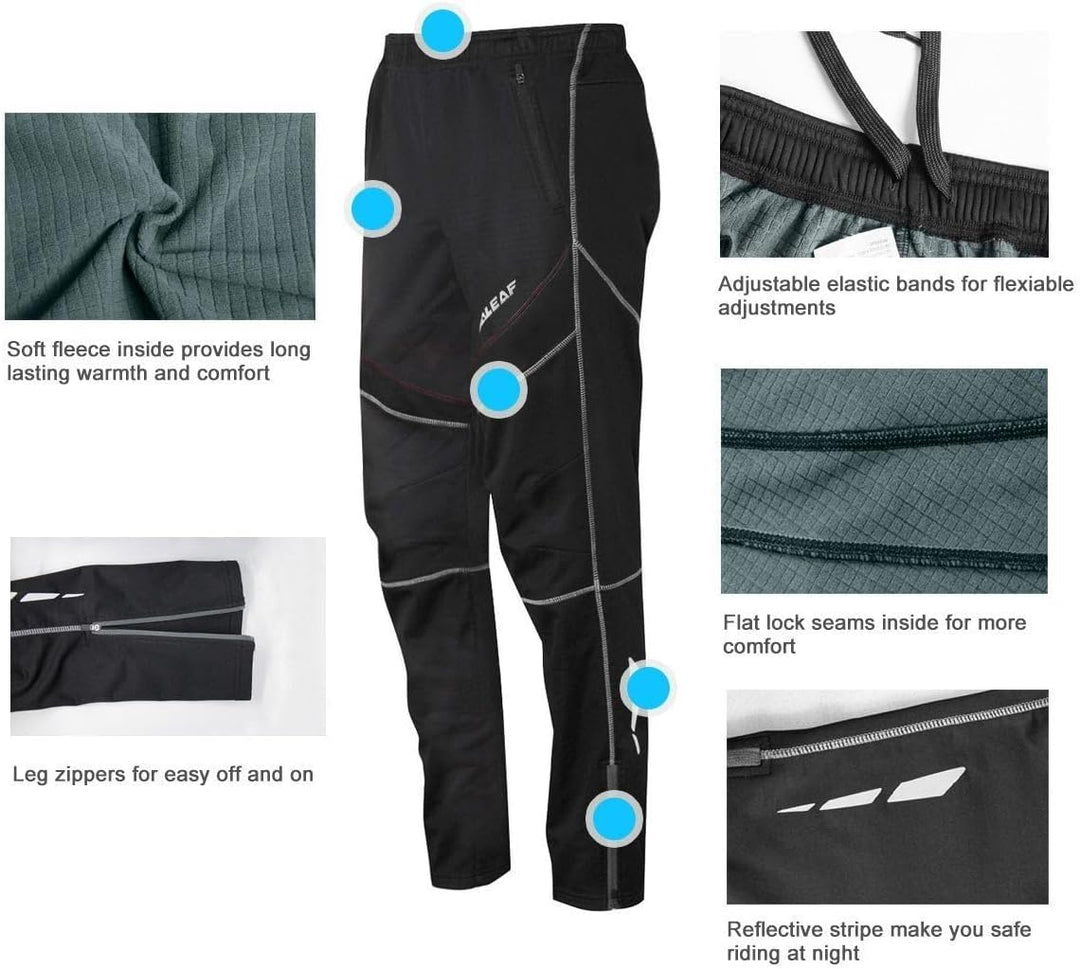 baleaf Herren Fahrradhose Thermo Fleece Radhose Wasserdicht Winddicht Softshellhose Warm Wanderhose