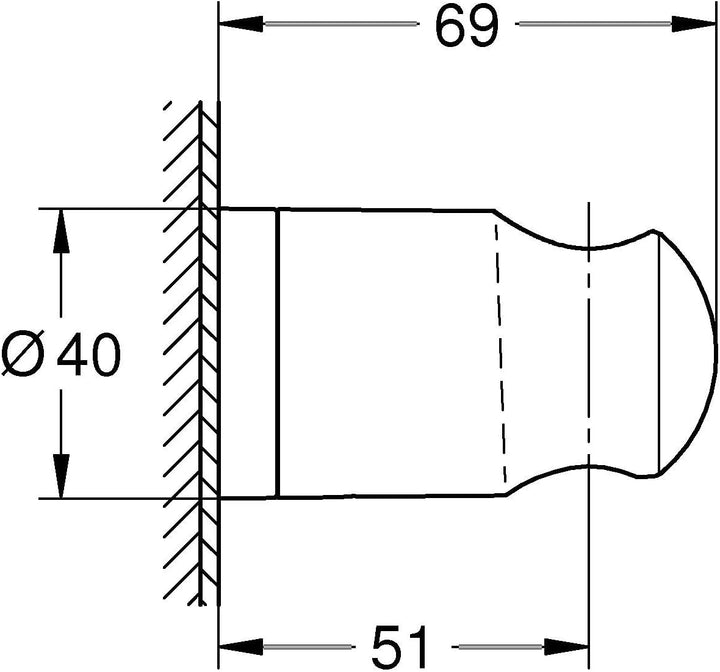 GROHE Vitalio, Standard Duschkopfhalter, ohne Bohren (für alle Standard Handbrausen geeignet, zum Kl