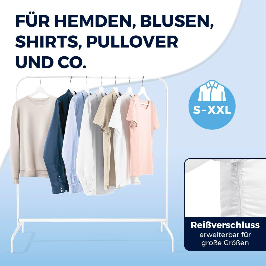 CLEANmaxx Hemdenbügler kompakt für Reisen | Trocknet und glättet Hemden & Blusen und ersetzt Bügelei