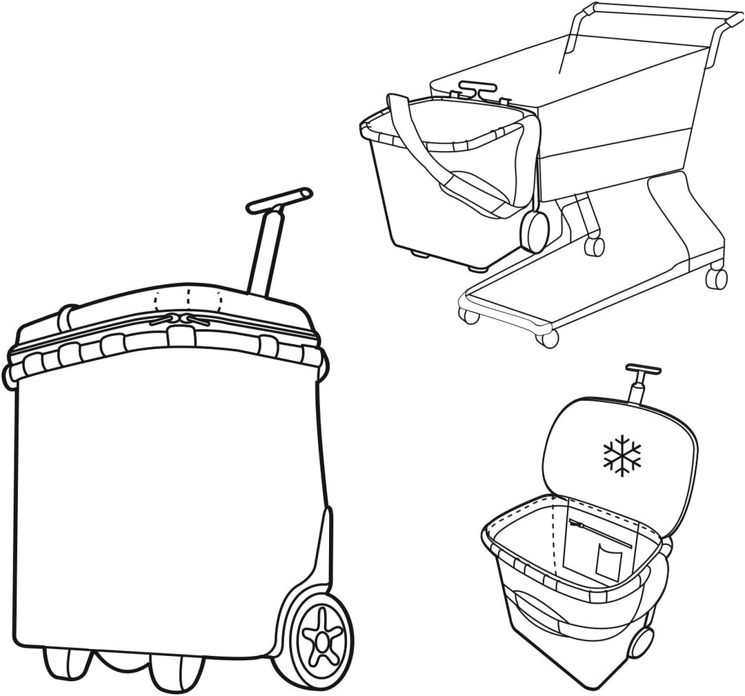reisenthel carrycruiser iso Twist Silver - Tragbarer und verschliessbarer Einkaufstrolley mit Kühlfu