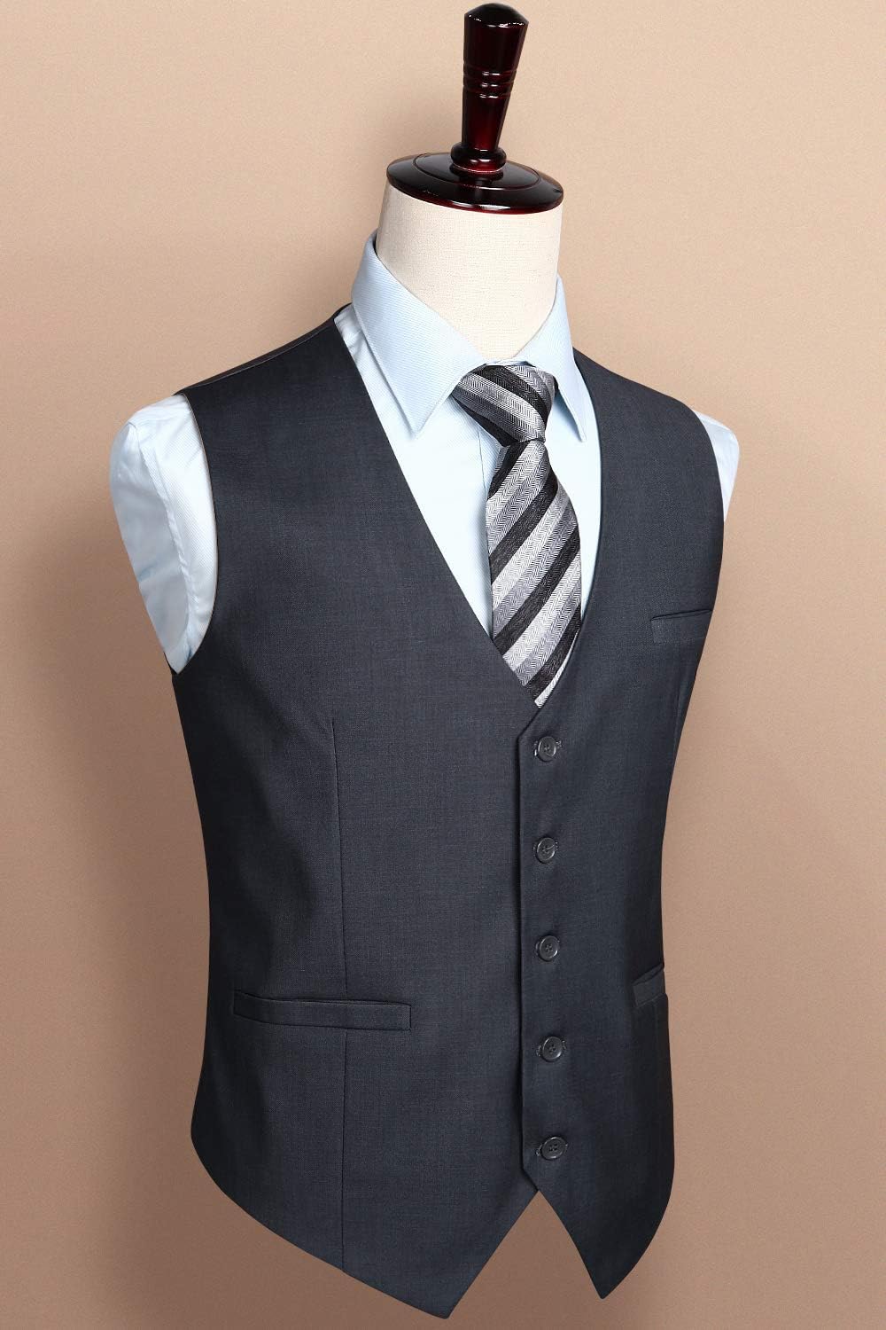 HISDERN Herren Formale Hochzeit Party Weste Baumwolle Einfarbig Weste S Grau, S Grau