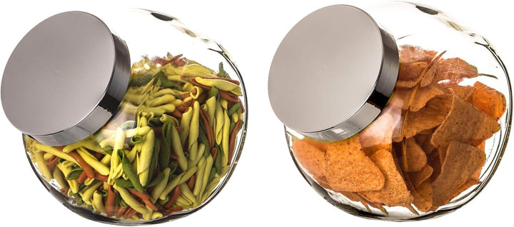 BigDean 2er Set 2 Liter Bonbonglas mit Schraubdeckel - Candy-Glas gross - Für Süssigkeiten, Kekse, M