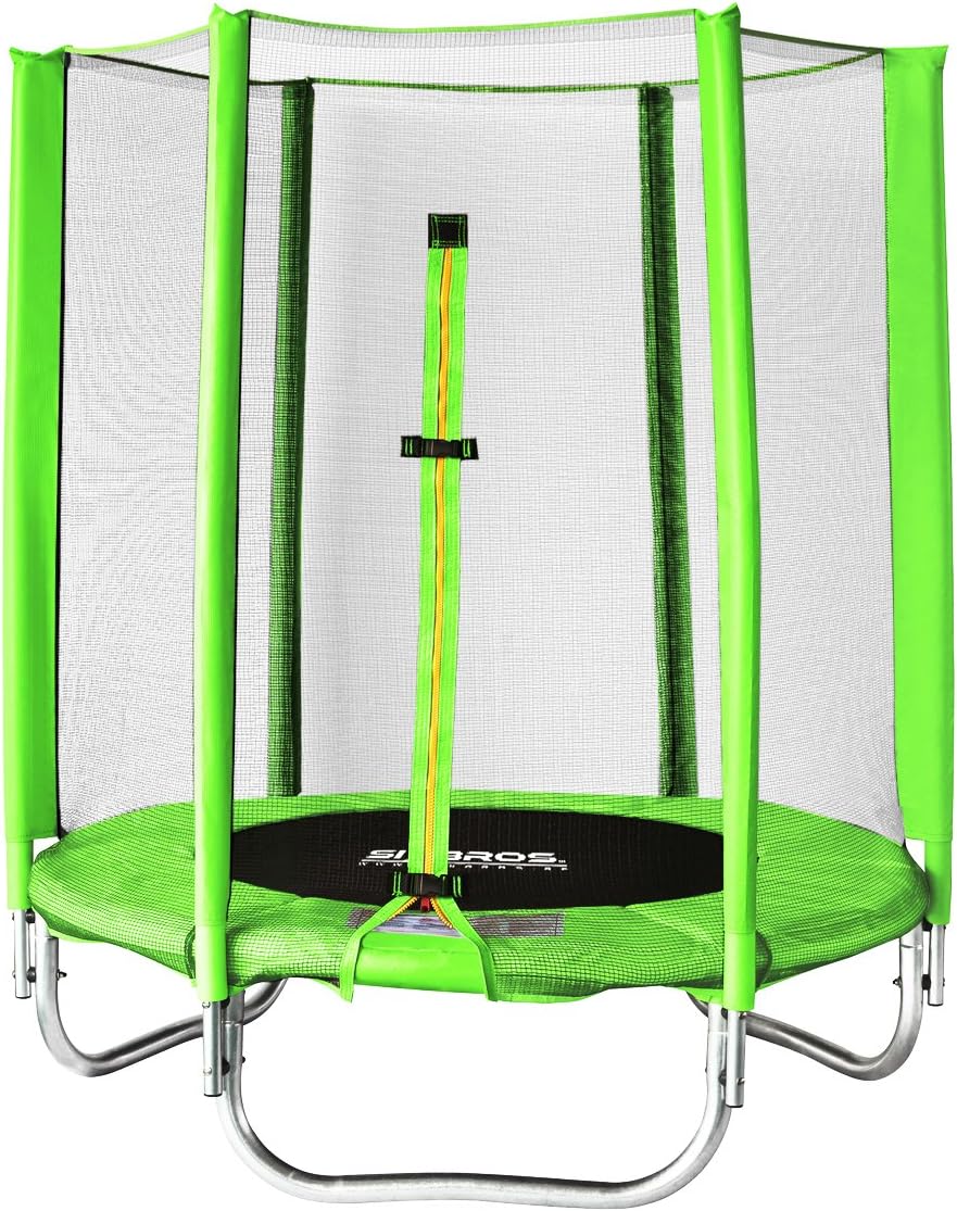 SixBros. SixJump 1,40 M Gartentrampolin versch. Farben Trampolin mit Sicherheitsnetz Grün, Grün