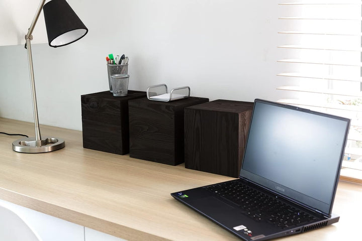 DECORATIVO Holzständer, Holzblock, Baumstamm Deko - Bodenwindlicht Säule perfekt als Innendekoration