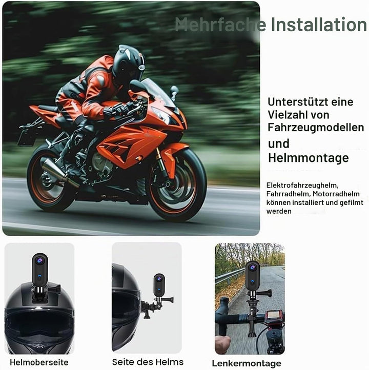 Mini Action Cam 4K,Tragbare Kamera mit 360° Drehbarem Clip und Magnetclip,Wasserdichter 4K-Körperkam