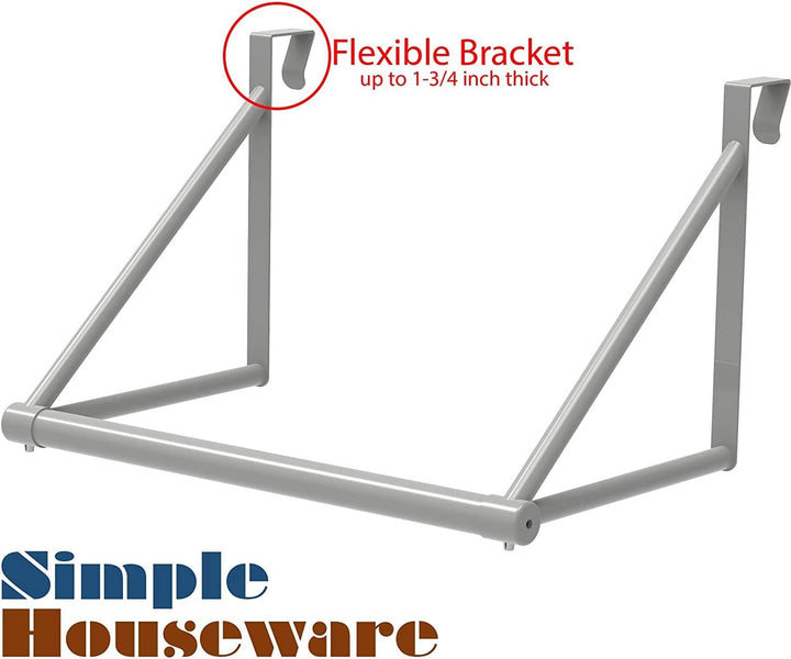 Simple Houseware Über der Tür hängende Kleiderstange, Silber, Silber