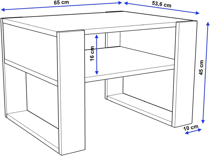 MRBLS Couchtisch – modernes rustikales Design – Wohnzimmer-Tisch Beistelltisch Kaffeetisch Sofatisch