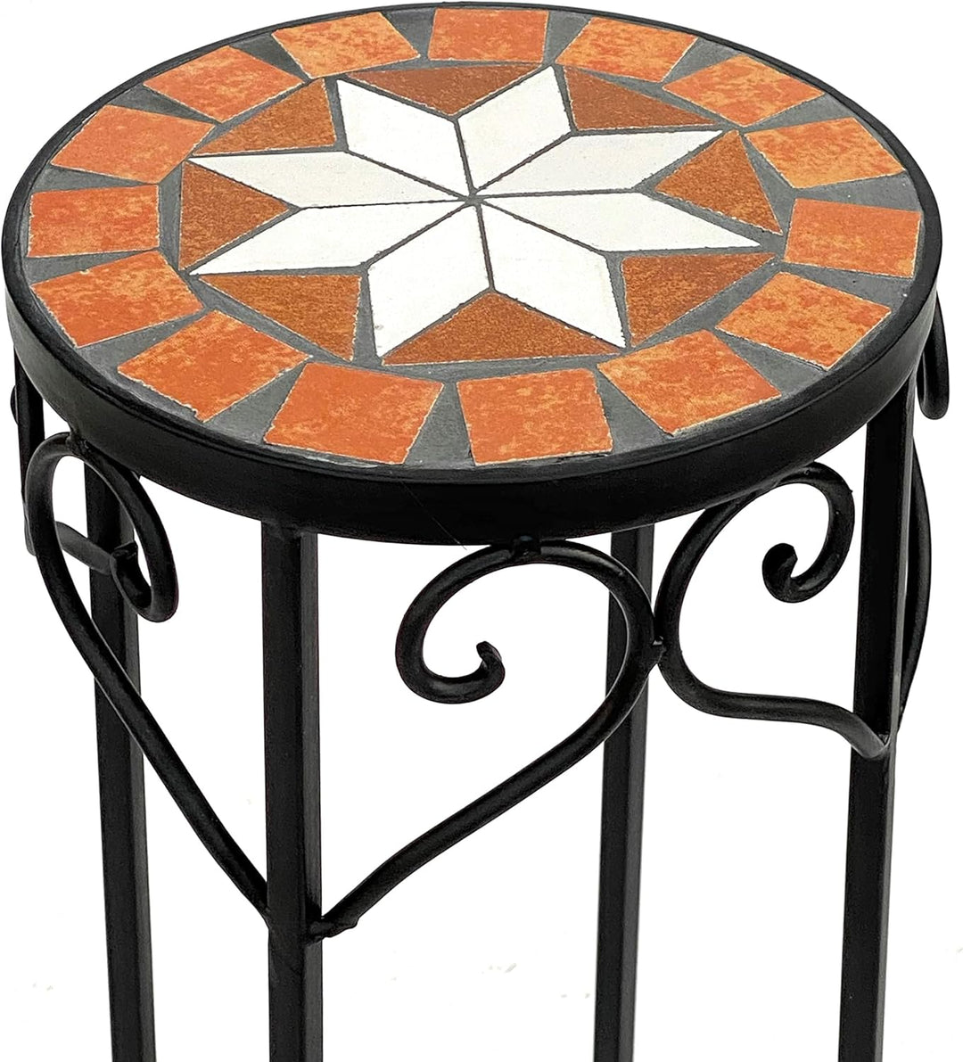 DanDiBo Blumenhocker Mosaik Rund 46 cm Blumenständer 12011 Beistelltisch Pflanzenständer Mosaiktisch