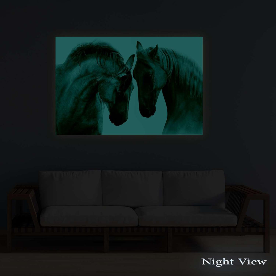 Startonight Bilder - Weisse Pferde Lieben - Leinwandbilder Moderne Kunst, Wanddeko Kunstdrucke, Wand