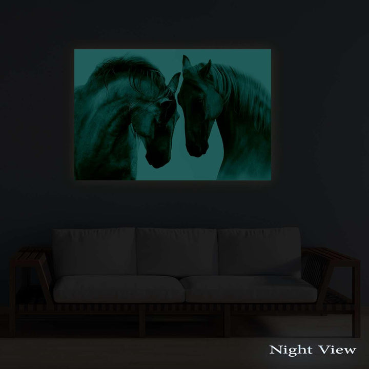Startonight Bilder - Weisse Pferde Lieben - Leinwandbilder Moderne Kunst, Wanddeko Kunstdrucke, Wand