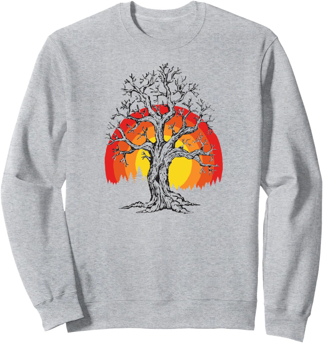 Vintage Tree & Sun Outdoor & Nature 80s Hipster Graphic Sweatshirt