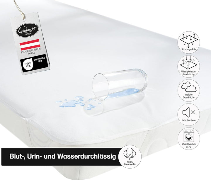 Wasserdichter Matratzenschoner • Matratzenschutz • Topper 90 x 200 cm •Zertifiziert • 1er Packs, 1er