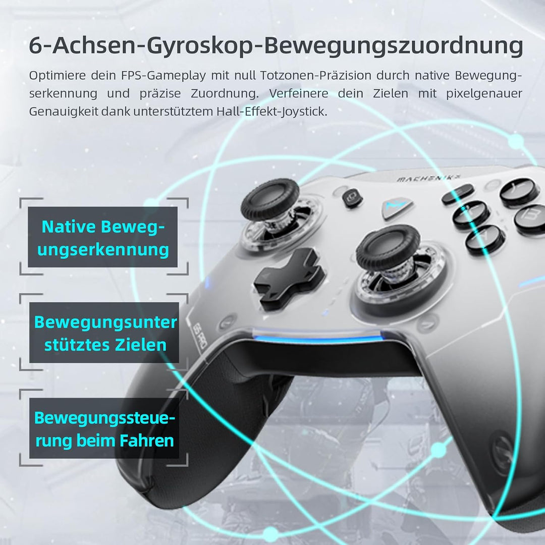 Machenike G5 Pro Wireless Controller für Windows PC,Switch,IOS&amp;Android,RGB Lichter,PC Controller Hal