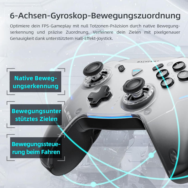 Machenike G5 Pro Wireless Controller für Windows PC,Switch,IOS&amp;Android,RGB Lichter,PC Controller Hal