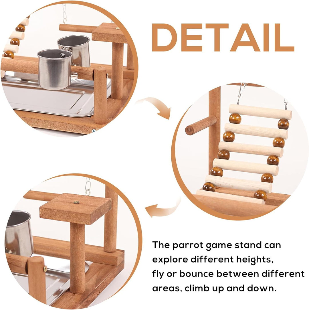 Vogelspielzeug, Papageienspielzeug, Wellensittich Spielzeug, Spielplatz Mit Feeder-Cup Spielzeug Lei