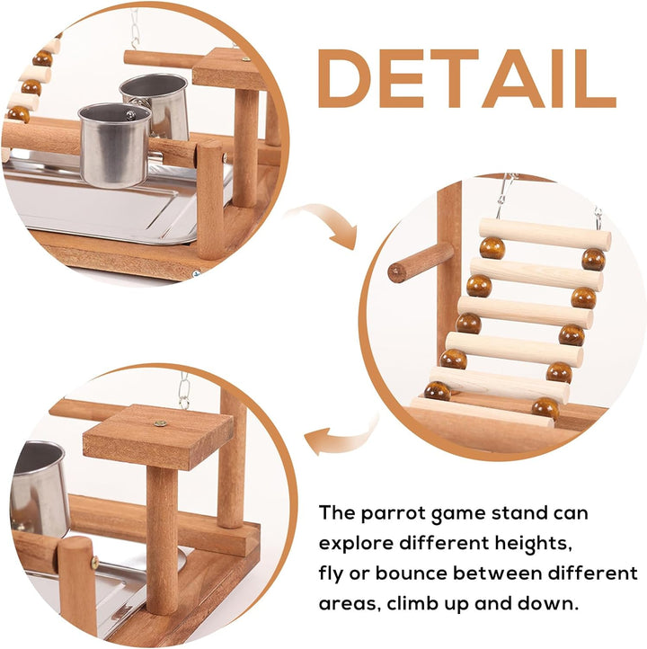 Vogelspielzeug, Papageienspielzeug, Wellensittich Spielzeug, Spielplatz Mit Feeder-Cup Spielzeug Lei