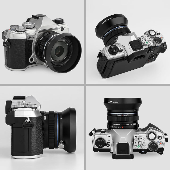 Haoge LH-M48B Gegenlichtblende aus Metall für Olympus M.ZUIKO Digital 17mm F1.8 1:1.8 Objektiv erset