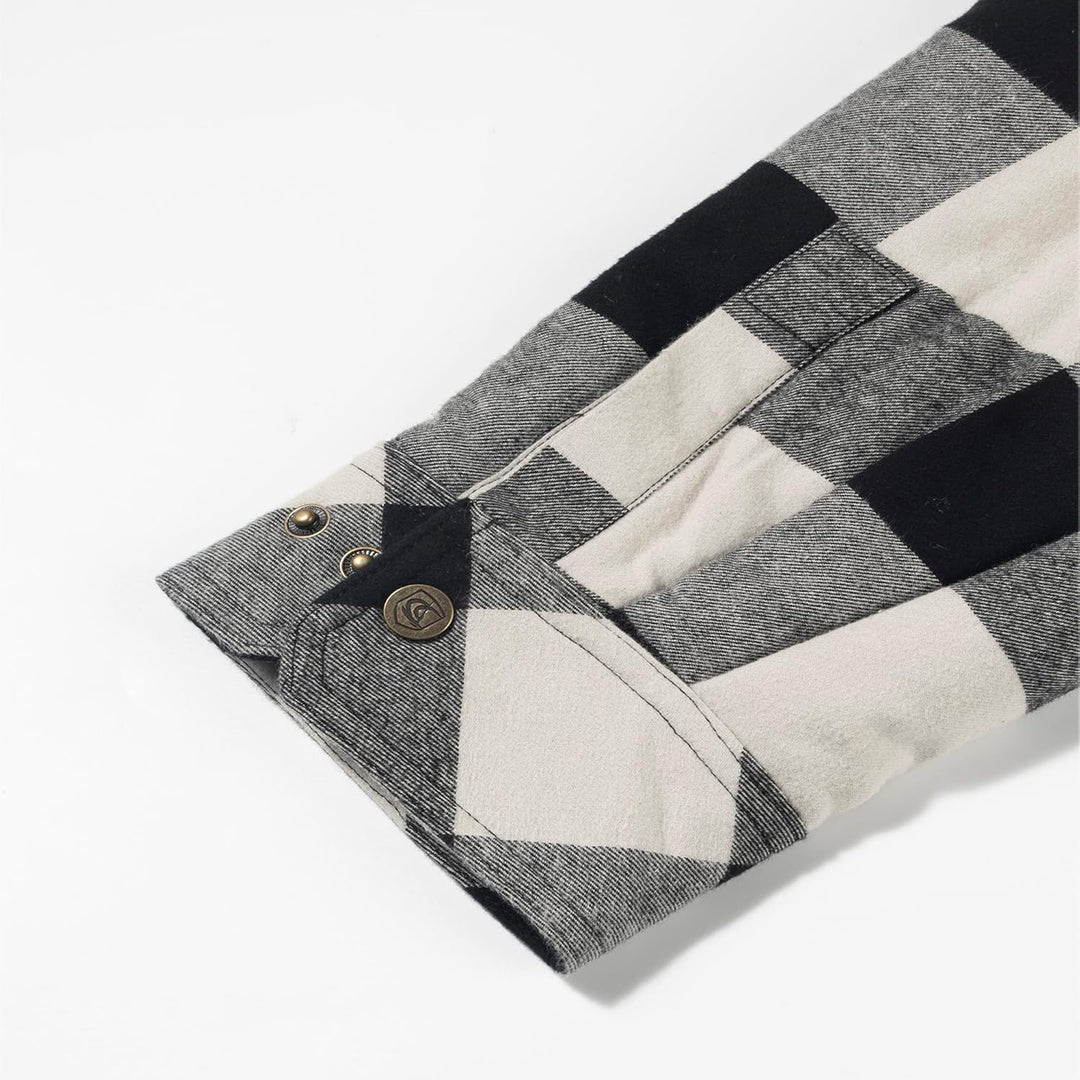 Coevals Club Herren Flanell Jacke Hemd Sherpa Holzfällerhemd Flanellhemd Langarm Kariertes Druckknöp