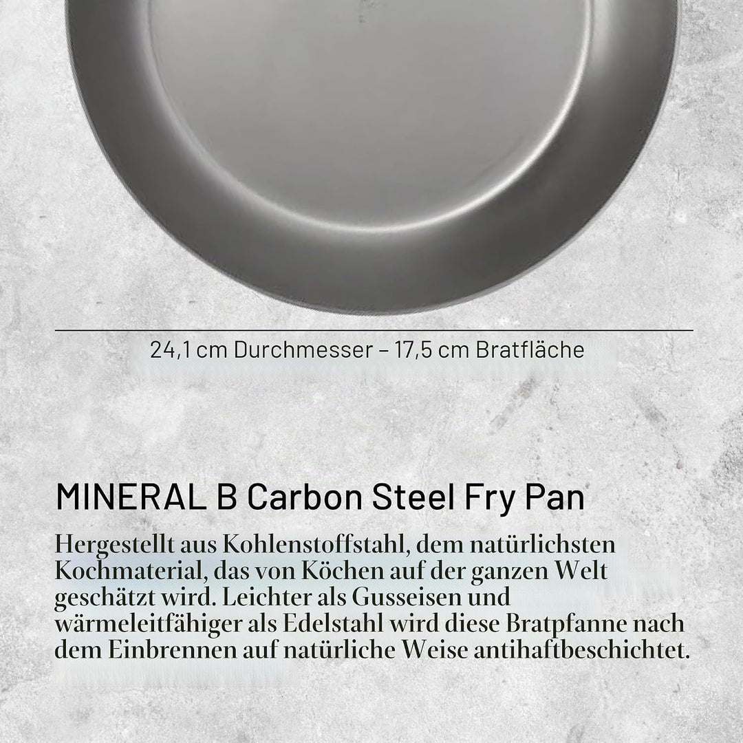 de Buyer - Bratpfanne MINERAL B PRO - 24 cm - 5680.24, Silber Durchmesser 24 cm, Durchmesser 24 cm
