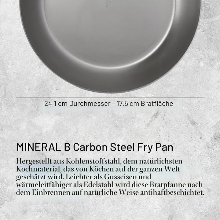 de Buyer - Bratpfanne MINERAL B PRO - 24 cm - 5680.24, Silber Durchmesser 24 cm, Durchmesser 24 cm