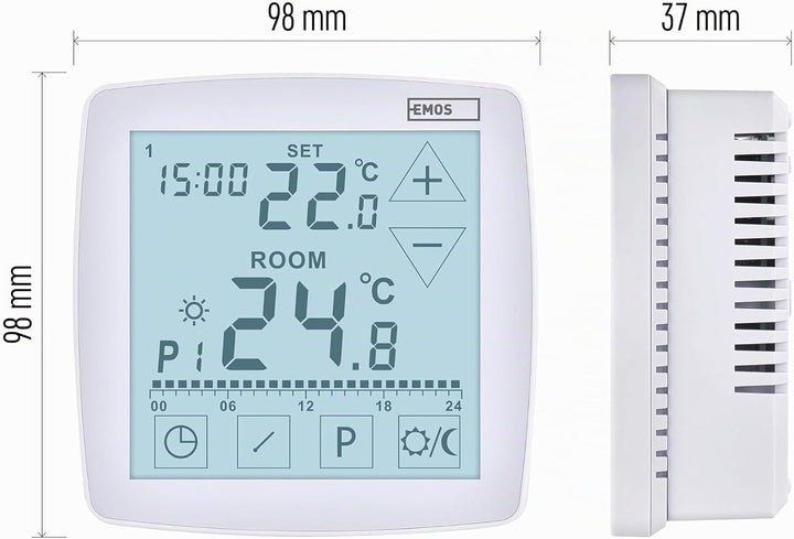 EMOS - digitaler Raumthermostat mit OpenTherm - programmierbar, drahtgebunden 230 V - Heiz-/Kühlsyst