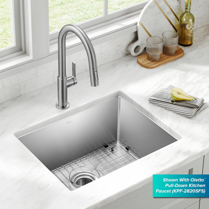 Kraus KHU101-23 Standardart Pro Küchenspüle und Wasserhahn, Edelstahl, 58,42 cm