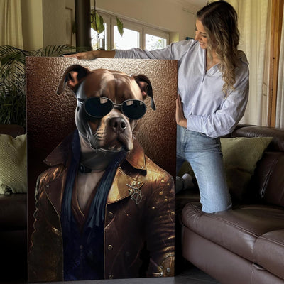 Artmazing | Pitbull Bild hochformat Classy | Bilder Pitbull modern | Leinwand XXL | Pitbullbilder Mo