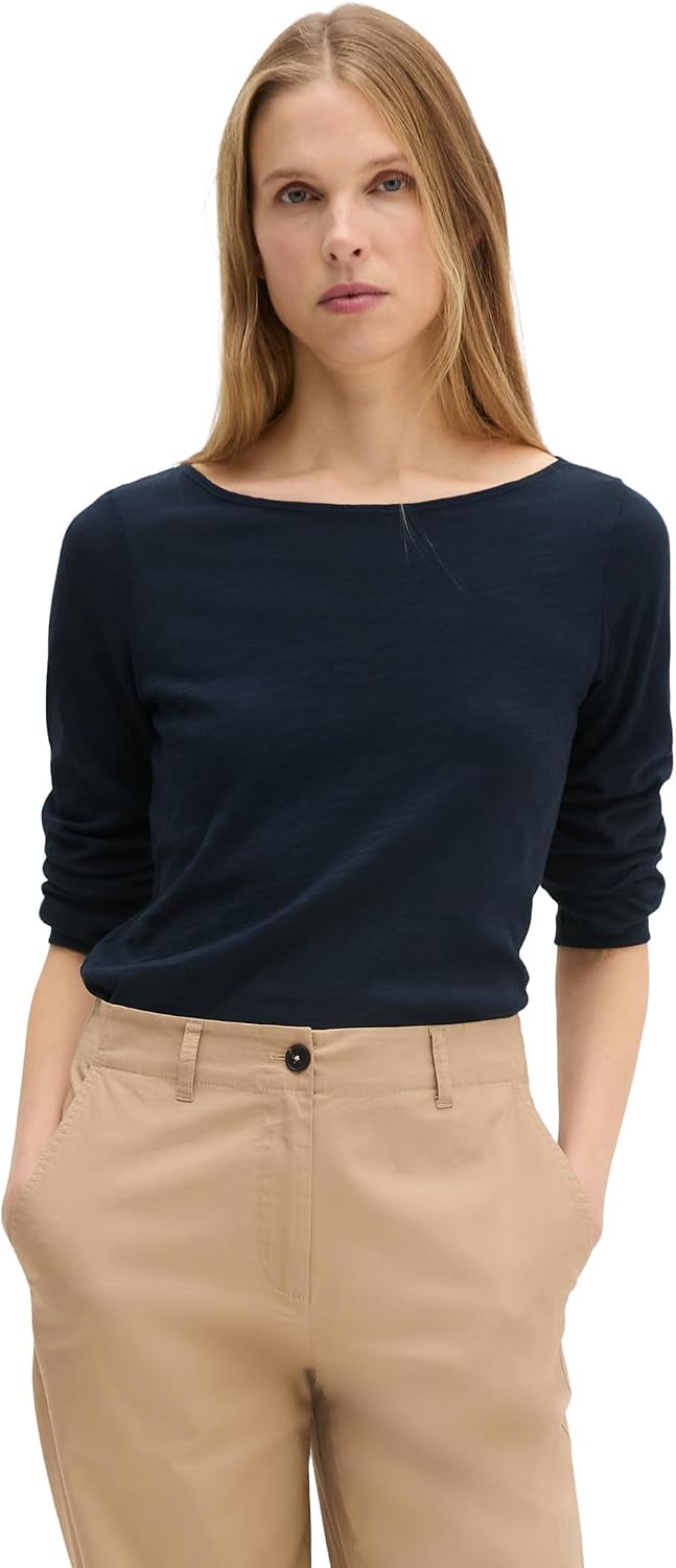 Marc OߴPolo Damen Langarmshirt aus Bio-Baumwolle Unterziehshirt XXS Blau, XXS Blau