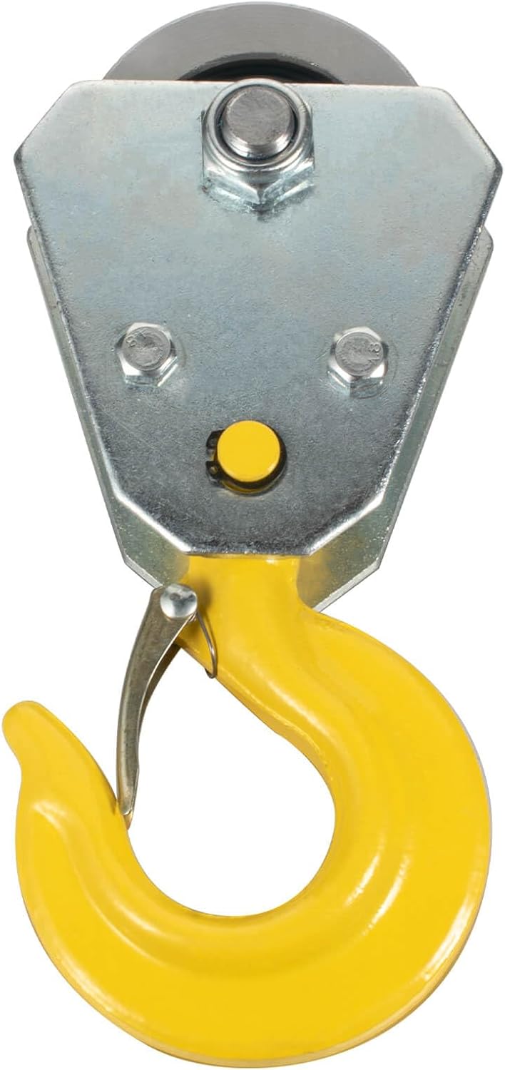 2 Ton Umlenkrolle mit Kugellager und Haken, Umlenkrollen für 15mm Seile Stahlseil, für Seilzug Seilw